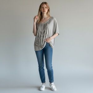 Haute Hippie Embellished Dolman Top – Size Small